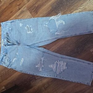ROCK AND ROLL Distressed Light Blue Jeans